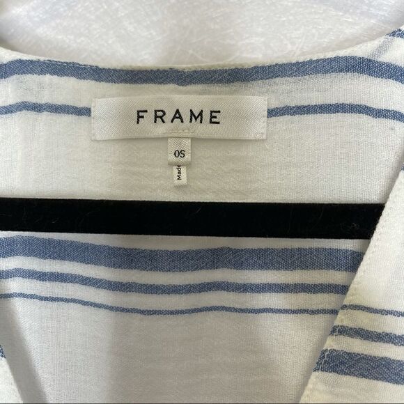 FRAME Striped Cotton Gauze Cover Up Dress One Size - Picture 5 of 10